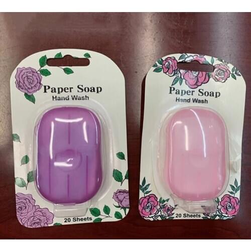 20pcs/1box Disposable Soap Paper Portable Hand Washing Box Scented Slice Sheets 6*4cm Color Random