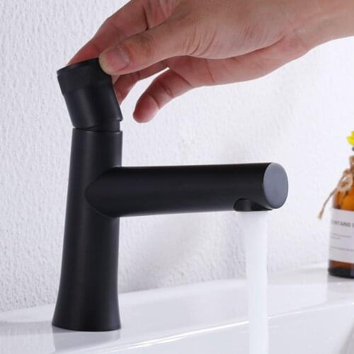 Single Hole Deck Mount Brass Black Bathroom Circular Faucet Vanity Vessel Sinks Cold And Hot Water Mixer Taps