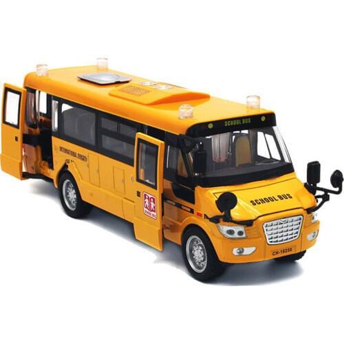 1:32 Scale Bus Model School Bus Miniature Car Educational Toys for Children,Fashion Bus with Music and Lights Functions