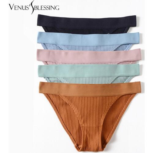 VENUSS BLESSING New Fashion Womens Pure cotton panties Girl Briefs Thread underwear bikini underwear sexy Ladies Briefs