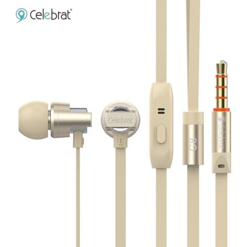 Celebrat C8 Wired earphone In-Ear Bass Earphone with Microphone Wired Controlled Stereo Music Earphone For oppo a92