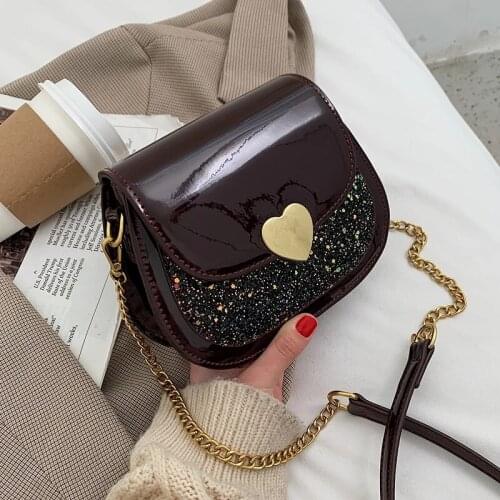 Luxury Brand Sequins 2021 Fashion female Tote bag Contrast Quality PU Leather Women Designer Handbag Shoulder Messenger bag
