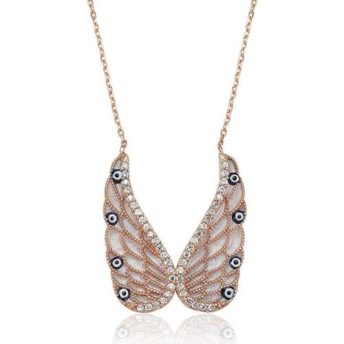 Silver The Genres Change Angel Wing lady necklace