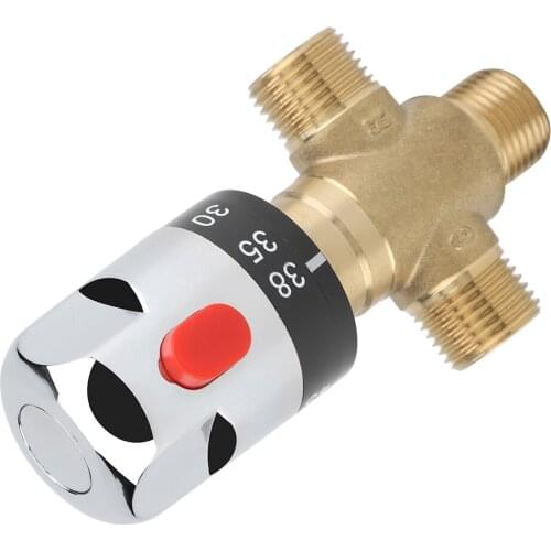 Brass Thermostatic Mixing Valve Water Temperature Pipe Basin Thermostat Control