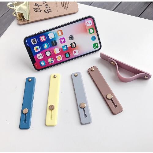 1PC Universal Silicone Phone Hand Band Finger Ring Holder For i Phone Wristband Strap Push Pull Grip Stand Candy Color Bracket