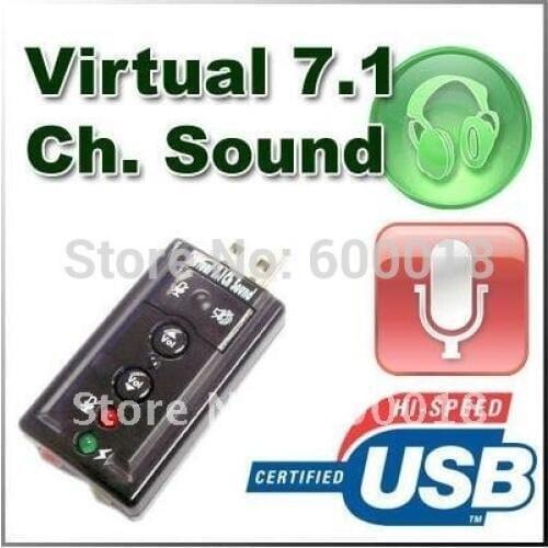 USB Mic/Speaker 7.1 Channel 3D Audio Sound Card Adapter 20pcs/lot