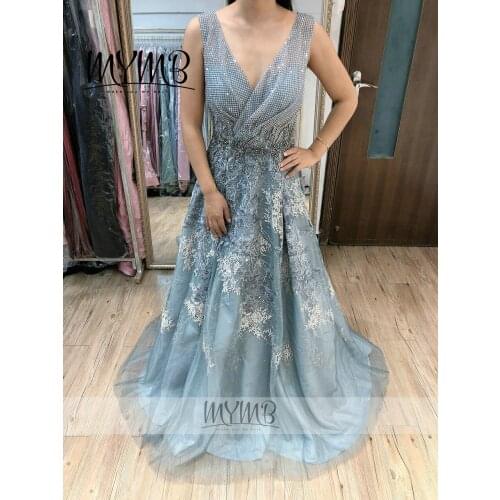 Gorgeous 2021 Dubai Fashion Sleeveless Ball Gown MYMB New Collection Floral Embroidered Engagement Dress MY31112