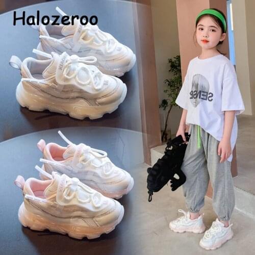 Spring Kids Sport Sneakers Baby Girls Genuine Leather Shoes Children Slip On Casual Sneakers Boys Brand Chunky Sneakers Trainers