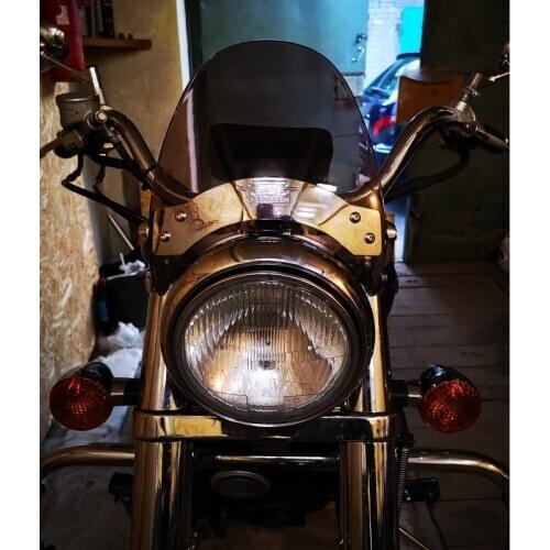 Motorcycle Windscreen For Yamaha Virago 250 XV250 535 XV535 535S XV535S Upper Fork Tube Mount Windshield Meter Visor Smoke