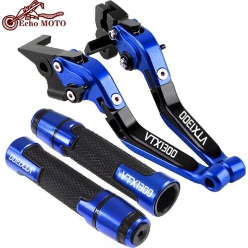 VTX1300 For Honda VTX1300 VTX 1300 2003-2010 2009 2008 2007 2006 05 Motorcycle Brake Clutch Lever Extendable Hand Grip Handlebar