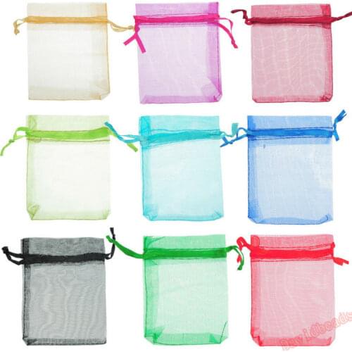 Factory price Random Mix Colors Jewelry Packing Drawable Organza Bags 7x9cm,Wedding Gift Bags & Pouches,100pcs/lot