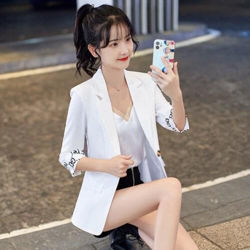 Women Blazer Femme Jackets 2021 Spring Summer Thin Coat Ladies Casual Coat All-match Small Suit Coat Female Tops Plus Size 4XL