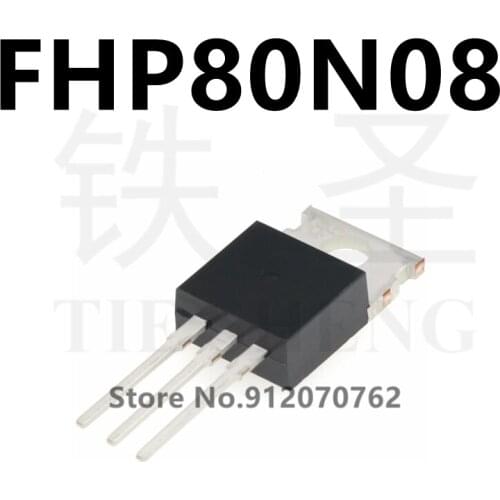 10PCS/LOT New original FHP80N08 80N08 80A 80V TO-220