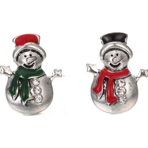 10pcs/lot Christmas rhinestone Snap Button Jewelry Ginger Snaps 18mm Christmas Gift Snaps Fit Charm Bracelet Jewelry