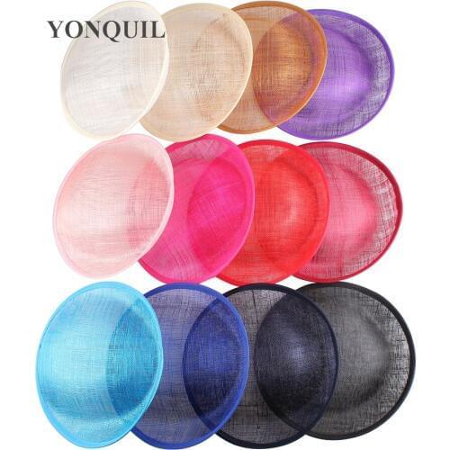 12 Colors 10"/25CM Sinamay Fascinator Base Wedding Royal Ascot Party Fascinator Hats Base DIY Hair Accessories Craft 12PCS/Lot