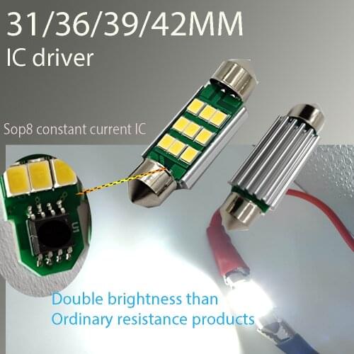 1x C10W C5W LED Canbus Festoon 31mm 36mm 39mm 42mm for car Bulb Interior Reading Light License Plate Lamp White Free Error