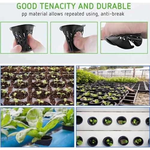 25pcs Grow Basket Black Hydroponic Pot Durable Suitable For Cloning Machine