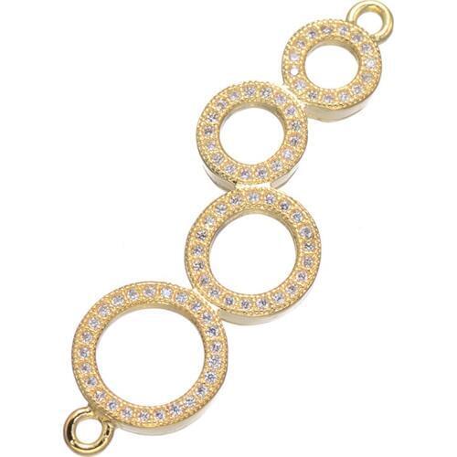 5pcs Micro Pave Zircon Crystal Circles Charms Connectors Wholesale Copper Czech Charms For Bracelet Making Bijoux Bedeltjes