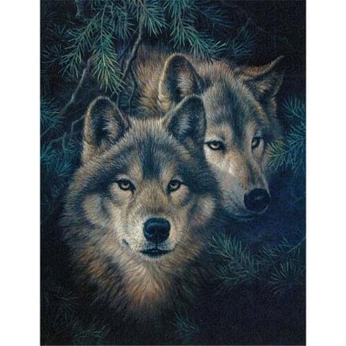 5D Diamond Painting Animal Wolf Diamond Embroidery For Children Hobby And Handicraft Full Round Drill Rhinestones Pictures