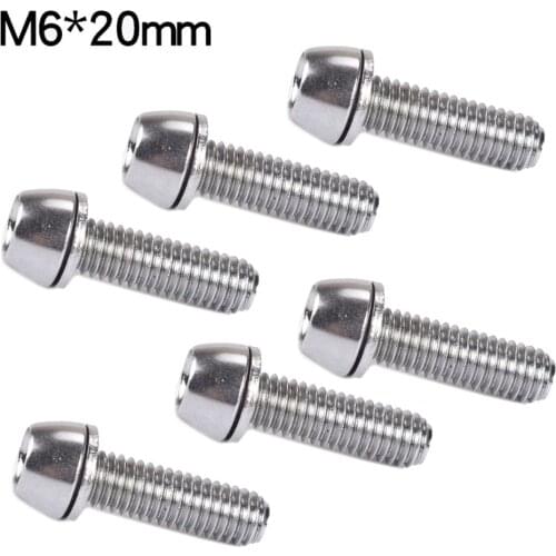 6PCS Bolts MTB Stem Screws M5 M6 Road Bike Cycle Parts High-precision Steel For Bike Seatpost Collar Derailleur Headset Stem