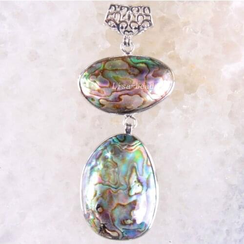 Free Shipping Fit Making Necklace Earrings Natural Beads Blue New Zealand Abalone Shell Pendant 1Pcs K1653