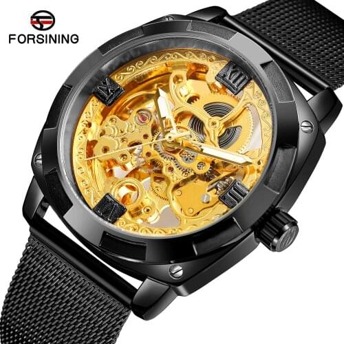 Forsining 2021 New Fashion Watch For Men Pagani Design Mechanical Round Steeldive Automatic Luxury Gold nh35 Breitling Bracelet