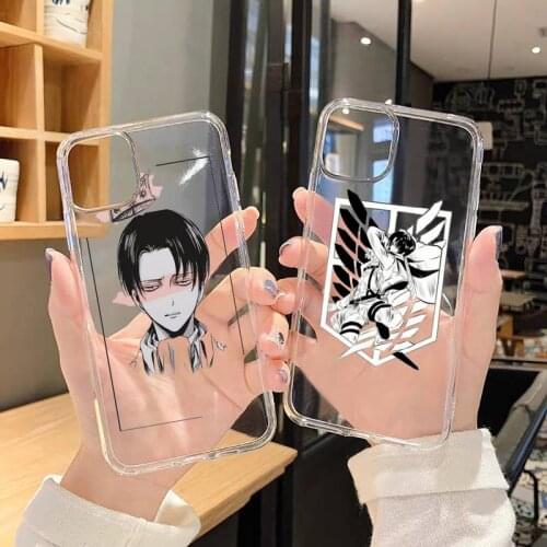 Hot Attack on Titan Anime Phone Case Transparent for iPhone 11 12 mini pro XS MAX 8 7 6 6S Plus X 5S SE 2020 XR