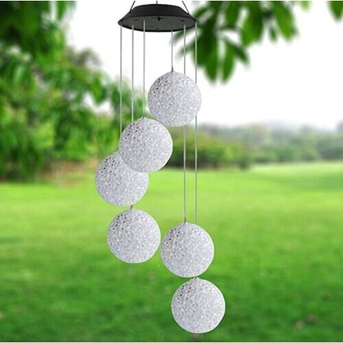 Colorful wind chime lamp 6PCS LED solar lamp outdoor waterproof garden lamp chandelier lawn landscape lamp