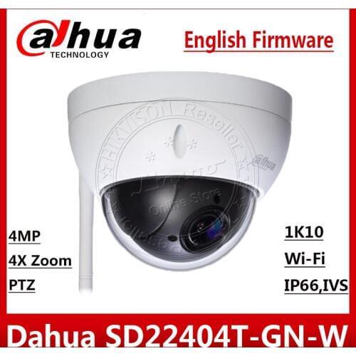 Dahua Original SD22404T-GN-W 4MP 4X Optical Zoom High Speed PTZ Network WiFi IP Camera WDR ICR Ultra IVS IK10 SD22404T-GN