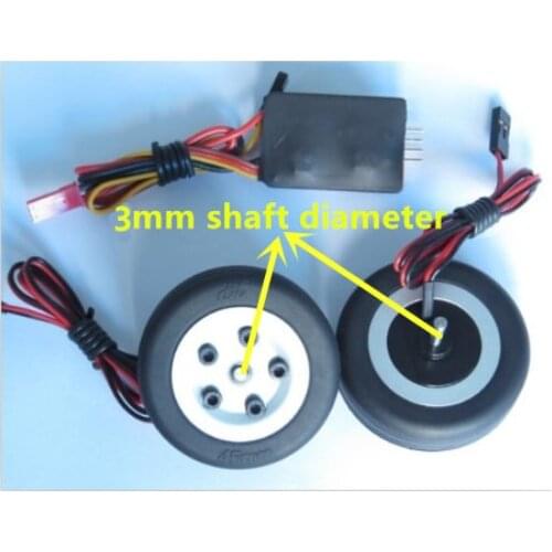 JP electric brake with 2 wheels and controller 45mm brake wheel set for RC fixed-wing aircraft model landing gear