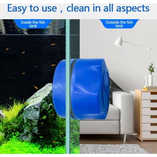 Aquarium Fish Tank Mini Magnetic Brush Sponge Cleaning Glass Window Algae Scraper High-Density Soft Hair Effective Clean Tool