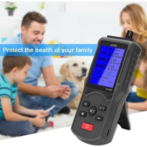 JD-3002 8 in 1 Multifunctional Air Quality Tester CO2 TVOC Meter Temperature Humidity Measuring Device USB Rechargeable Monitor