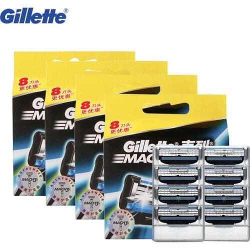 Men Razor Blades Gillette Mach 3 Original Brand Razor Face Hair Beard Removal Manual Shaving Shaver Blades Male Straight Razor