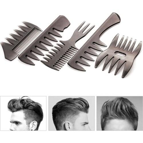 Mens Vintage Oil Head Comb New Oil Head Shape Partner Comb Wide Tooth Fork Comb Back Comb Mens Styling Tools