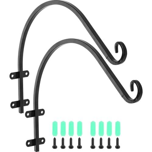 2/1 PC 16 inch Wall Hook Hanging Plant Bracket Decorative Straight Plant Hanger for Bird Feeders Lanterns Indoor/Outdoor Hanger