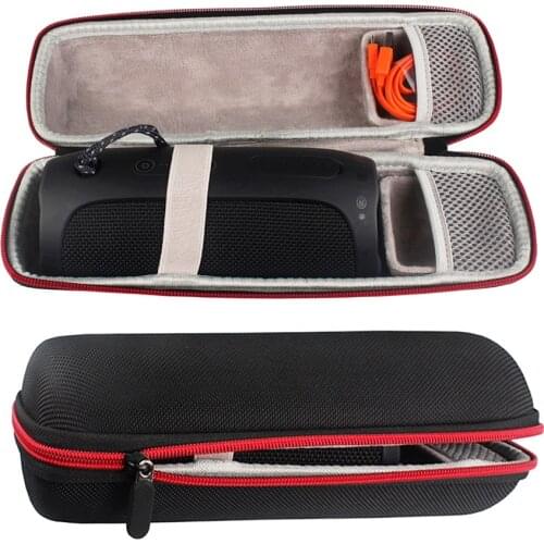 New Travel Carry Cases Pouch For JBL Flip 3 Flip 4 Hard EVA With Belt Shockproof Portable Bluetooth Speaker Outdoor Bag (Black)