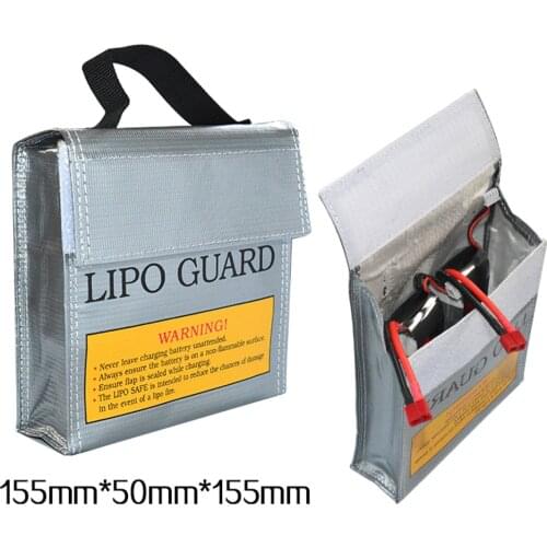 1pcs Fireproof Rc Lipo Li-po Battery Fireproof Safety Guard Safe Bag Charging Sack Battery Safety Guard Silver Two Size Hot