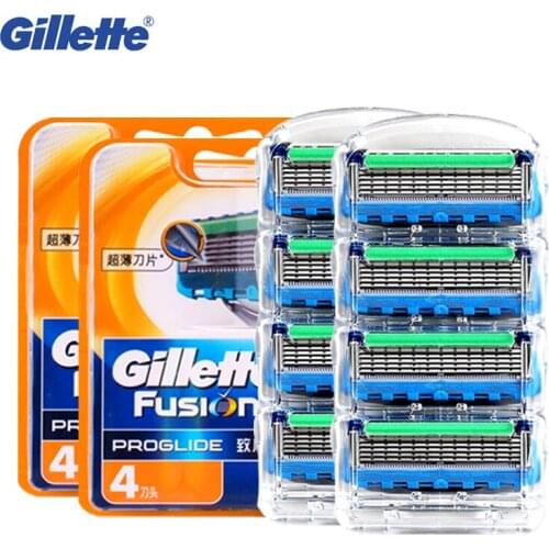 Original Gillette Fusion Proglide Power Electriic Razor Blade For Men Face Shaving Hair Removal Beard Shaver Razors Blades 8pcs