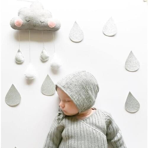 Hot Sale Nordic Cloud Raindrop Hanging Ornament Baby Bed Tent Pendant Kids Room Decor