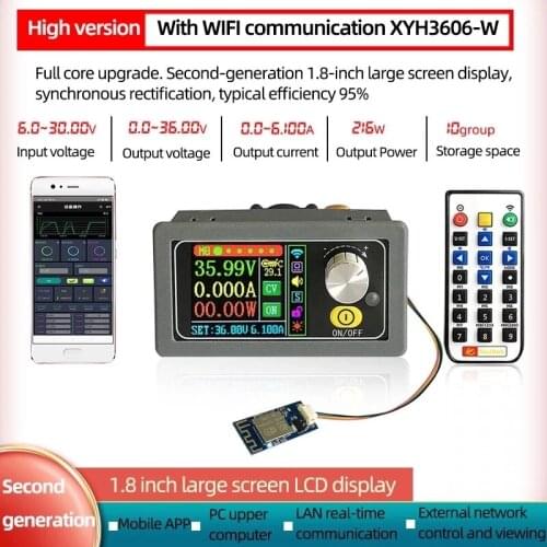 XYH3606 DC DC Boost Buck Converter CC CV 0-36V 6A Power Module Adjustable Regulated laboratory power supply variable WIFF APP