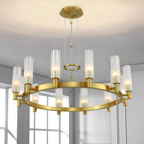 Postmodern light luxury crystal chandelier living room lamp headlight art lighting Nordic creative restaurant personality brass