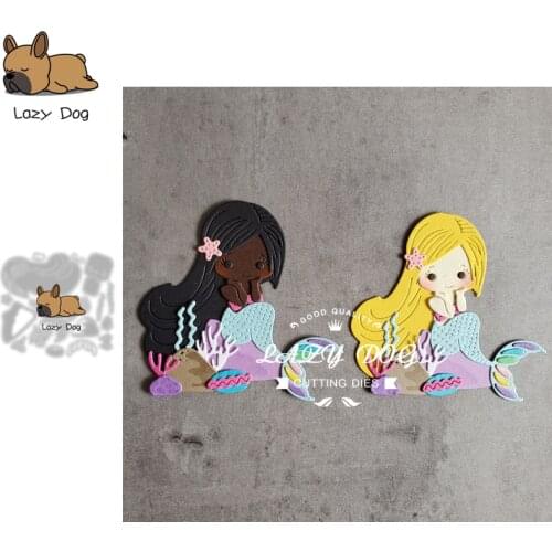 Mermaid Girl Metal Cutting Dies Scrapbooking Stencil DIY Mold Knife Craft Embossing Die Cuts Card Making New Dies For 2021