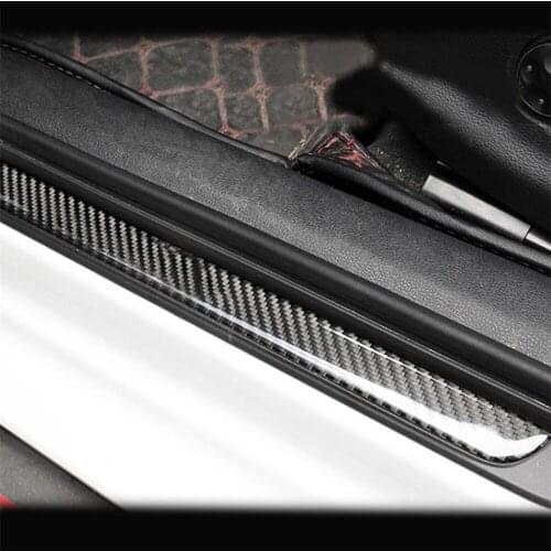 Carbon Fiber Decoration Car Outside Door Sill Plate Guard Frame Trim Cover Sticker for Audi A3 2014-2019 Car Decal Accessories
