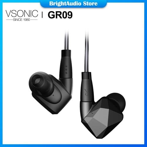 VSONIC GR09 2019 Version HIFI AUDIO Dynamic Driver Professional Noise Isolation In-Ear Earphone with MMCX Detachable cable