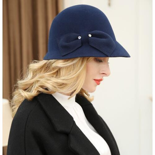 Fisherman Hat Lady Autumn Winter New British Retro Bucket Hats Female High Quality Fashion Wool Elegant Women Fisher Cap H6860