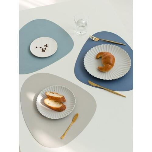 1pc Irregular Table Mats Northern Europe Style Coffee Coasters Bakeware Accessories Leather Anti-Hot Tea Cup Tray Tables Mat