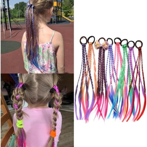 1PCS New Girls Colorful Elastic Rubber Bands Braides Hair Accessories Wig Ponytail Kids Twist Braid Rope Hair Braider