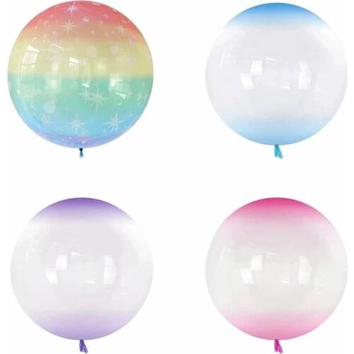 10/50pcs 24inch Gradient Color No Wrinkles PVC Bobble Balloon Helium Balloons Birthday Party Wedding Valentines Decor Air Globos