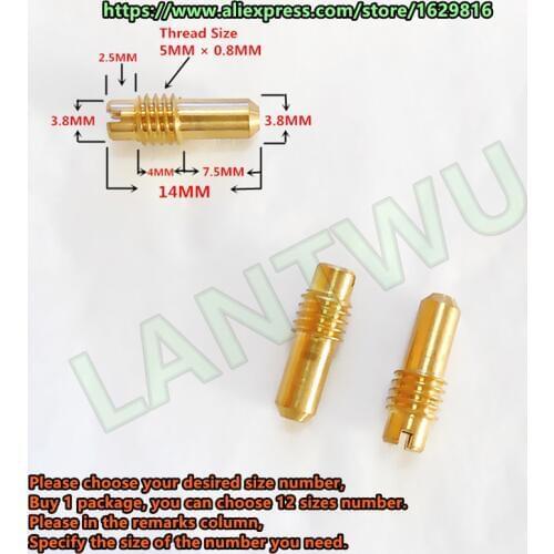 12 pcs/pack)Crystal Light FZR 250~400RR XV400 VMAX1200 Pilot/Slow Jet Mikuni carburetor BS GS XS DR vice injectors Nozzle