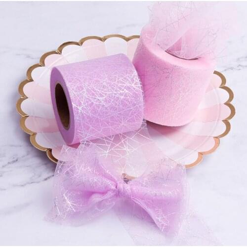 25Yards 6CM Symphony Spider Web Yarn Tulle Roll Organza Ribbon HX09 DIY Bow Hair Accessories Tutu Skirt Girl Hairpin Material